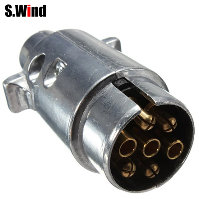 7 Pin Car Electrical Plug Sockets Round Male Metal Caravan Trailer