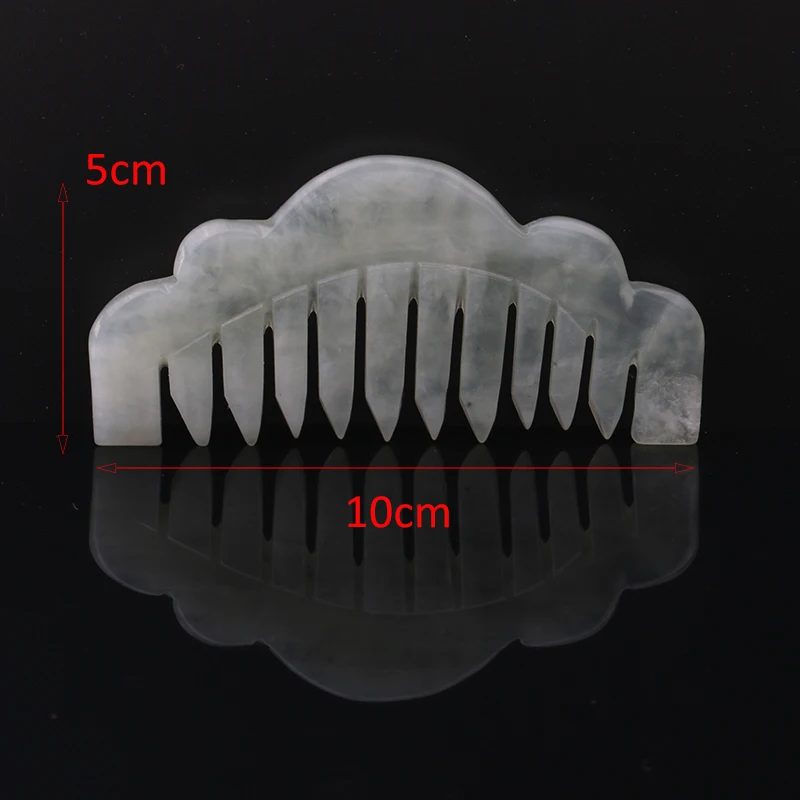 Хит 1 шт традиционная китайская природная Нефритовая расческа Массаж Спа Акупунктура головная терапия триггер точечное лечение на головке инструмент