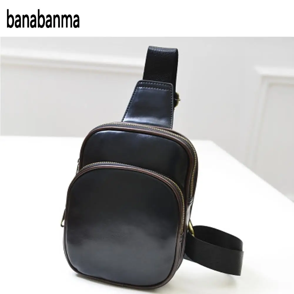 banabanma Multifunctional Men Casual PU Leather Shoulder