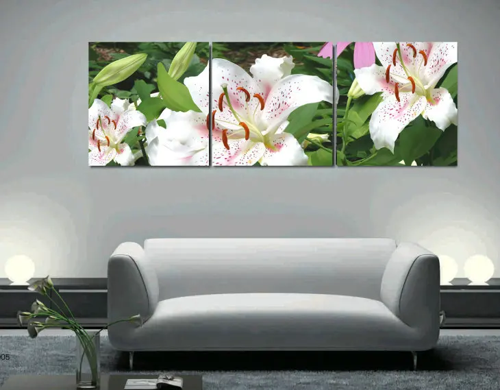 SomoArt Canvas Prints Wall Art Picture Home Decor 3Pcs/Set Delicate and charming flowers | Дом и сад