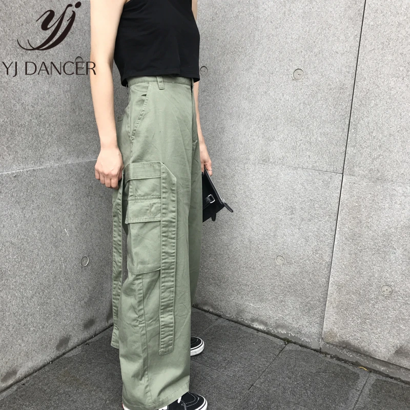 

Hong Kong Style Hiphop Women's Pants BF Street Large Size Loose Straight Pants Tooling Wide Leg Women's Sports Pants Trousers