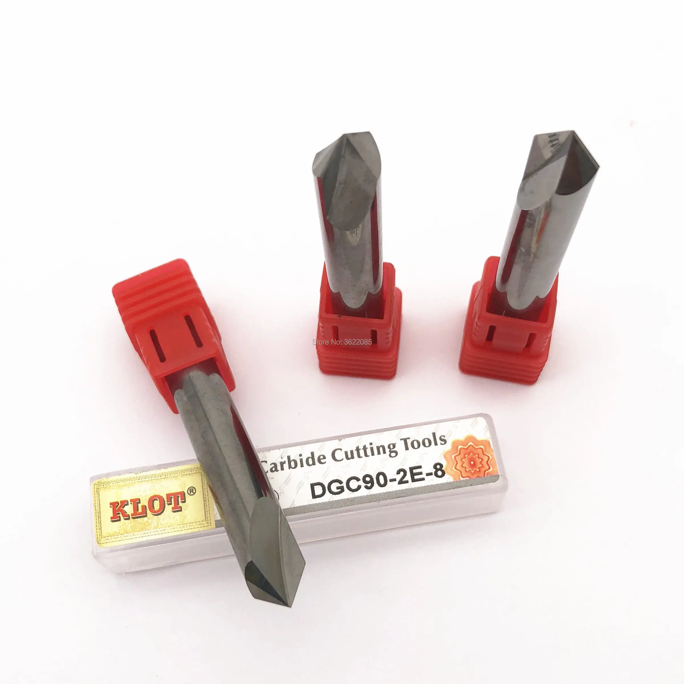 KLOT Solid Carbide Chamfering 2 Flute End Mill 90 Degree Chamfer Drill