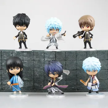 

10cm Japanese anime figure Q version GINTAMA Sakata Gintoki/Hijikata Toushirou/Shiro Yasha action figure collectible model toys