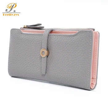 

Prettyzys 2017 Women Long Wallet Female Card Holders Coin Purse Zipper Money Bag Female Leather Fashion Luxury Brand Light Multi