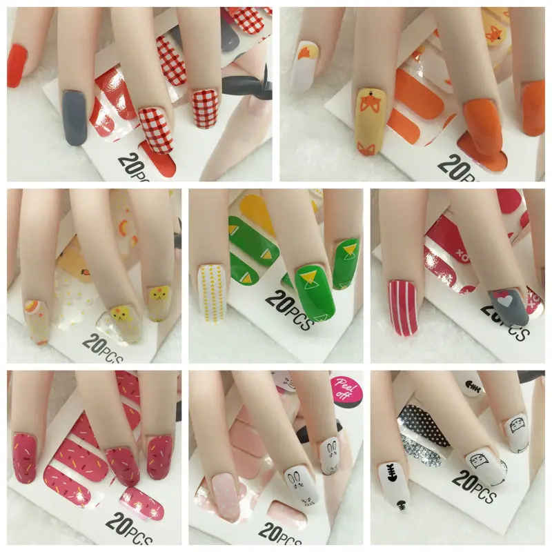 X.t Xt Nail Polish Strips Fashion Nail Design Waterproof Nontoxic Nail Sticker 1 Sheet/20pcs