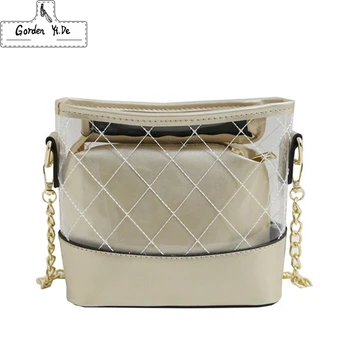

2019 Design Luxury Brand Women Transparent Bag Clear P Jelly Small Tote Messenger Bags Female Crossbody Shoulder Bags