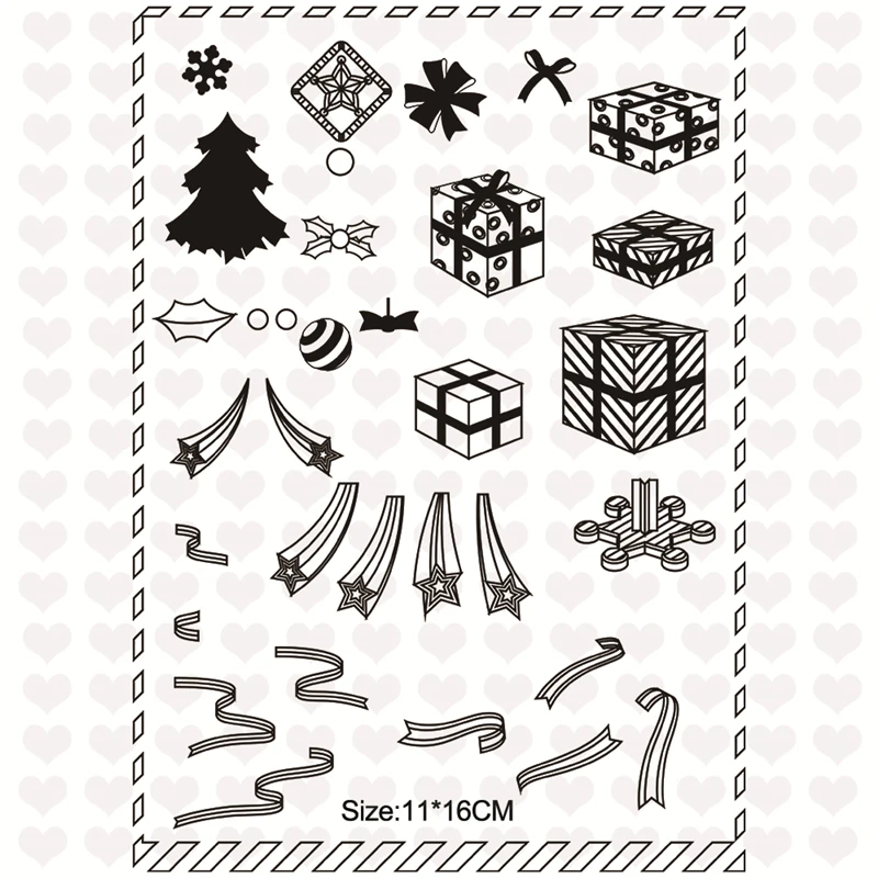 

InLoveArts Christmas Tree Clear Stamp Metal Dies Cutting for Scrapbooking Album Xmas Santa Claus Stamp Die Cuts for Card Making