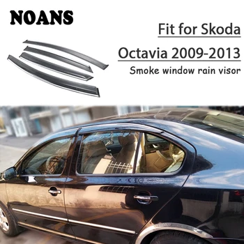 

NOANS 4pcs For Skoda Octavia 2018 2017 2016 2015 2014 2013-2009 Accessories Auto Car Windows Sun Rain Visor Door Shield Trim