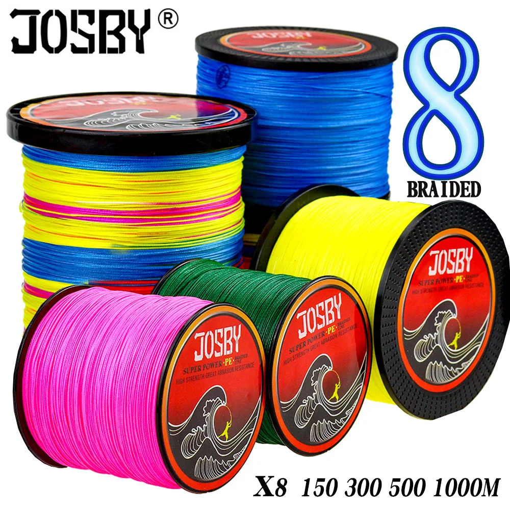 

JOSBY Fly Carp Fishing Line Pesca Peche Pe Multifilamento Braided Wire 8 Strand 150M 300M 500M 1000M goods leadcore Spinning