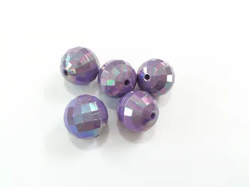 

Wholesale ! 20mm 100pcs/lot Light Purple AB Acrylic Solid Faceted Beads