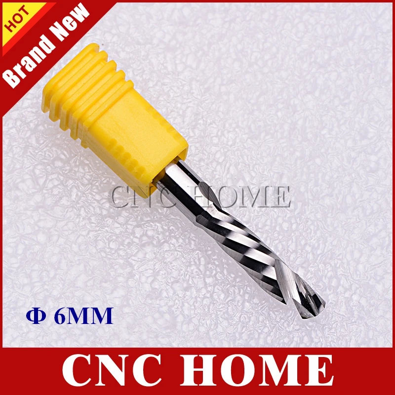 

6MM UP & DOWN Cut One 1 Flute Spiral Carbide Mill Tool Cutters for CNC Router, Compression Wood End Mill Cutter Bits 22mm 25mm
