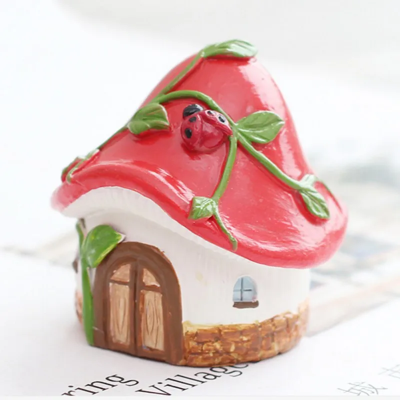 

Resin Fairy Garden Craft Decoration Miniature Micro Gnome Terrarium Mediterranean house mushroom Castle