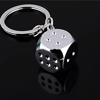 

10pcs/lot devil's bones galloping dominoes dice keychain lucky baby carrying small sieve gift