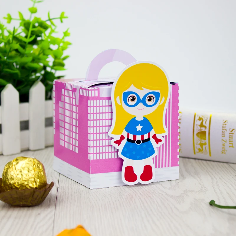 Девушка супергерой Мстители кекс детский Душ Поставки подарочные коробки для конфет коробки пользу девушка День рождения украшения дети