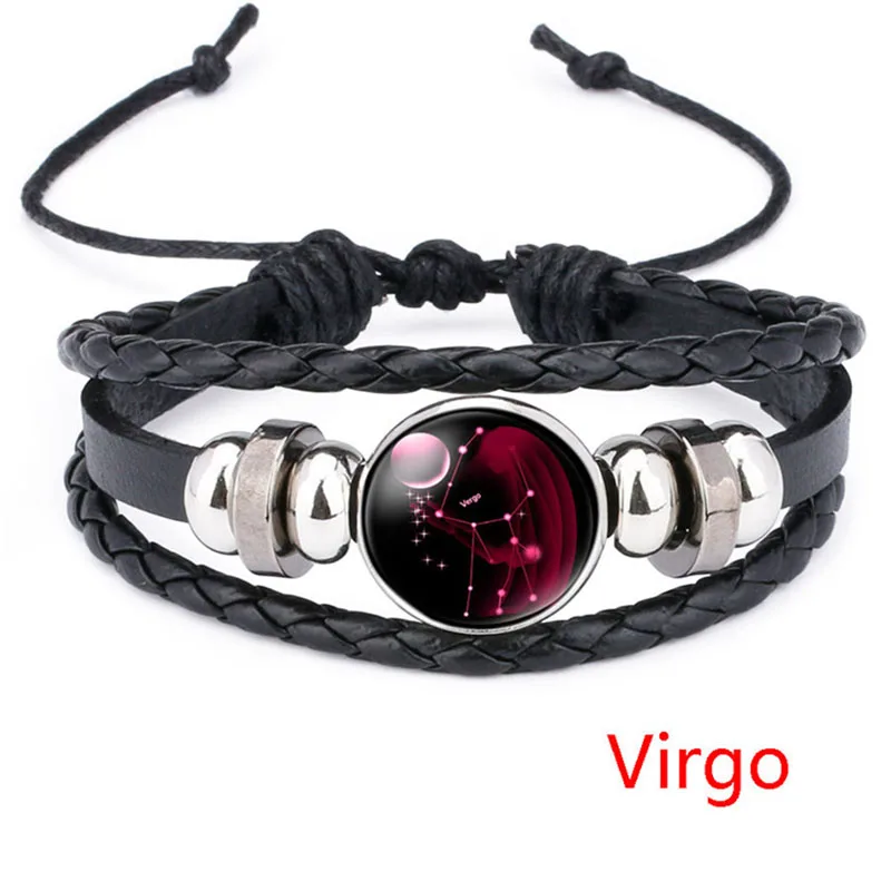 12 знаков зодиака Braclet ювелирные изделия со стеклом кабошон Зодиак созвездие
