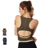 2019 New Back Sleeveless T-Shirt Running Vest Women Yoga Sport Wear Fitness Clothing Hollow Back Sexy Design With Chest Pad