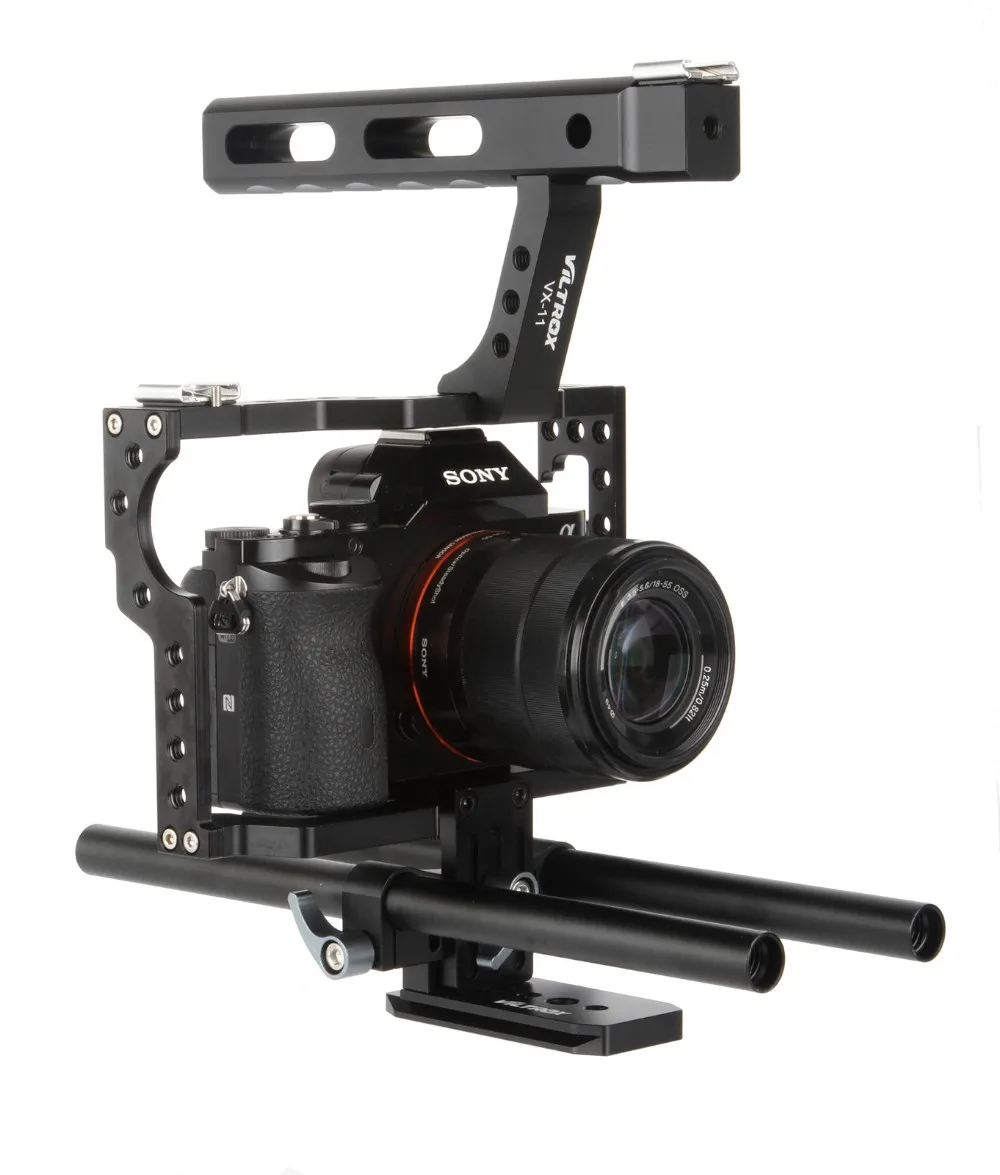Viltrox 15 мм Фиксатор для стойки DSLR каркас для крепежа видеокамеры комплект стабилизатор+ ручка сверху ручка для Sony A9 A7II A7RII A7SII A6300 A6500/GH4/EOS M5