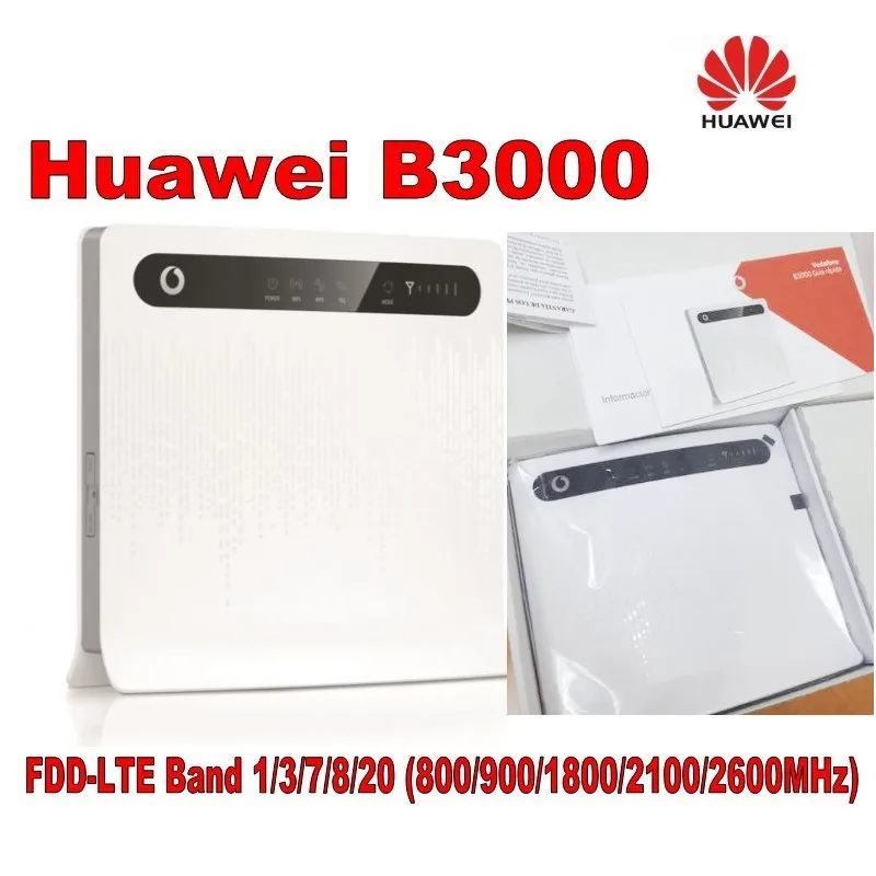  huawei vodafone B3000 4G WIFI Router unlocked 4G 150Mbps LTE CPE wireless gateway plus 2pcs antenna