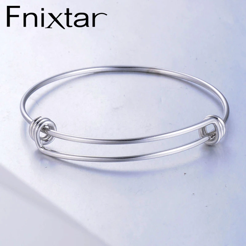 Fnixtar 1.8mm Stainless Steel Wrist Bracelet Bangle Expandable Wire