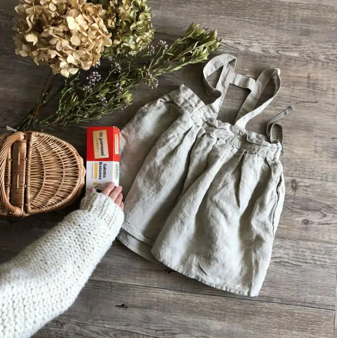 

2018 ins New Girls Simple Cotton Autumn Suspender Skirt Baby Kids New Fashion Ruffles Korean Japanese Style Skirts Wholesale
