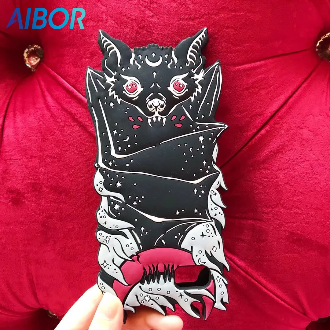 New Fashion 3D vampire bat soft silicone case cover For Iphone 6 6S plus 7 8 plus Hot cartoon animals monsters bat shell Cover