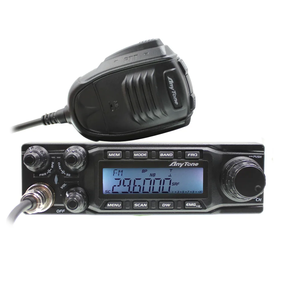 

large LCD displays Anytone AT-6666 AM FM USB LSB PW CW 10 meter 28.000-29.700MHz 40channels CB radio Mobile Transceiver AT6666