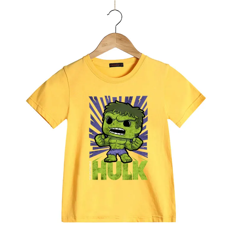 

Cartoon Pattern Boys Clothing Short Sleeve Cotton T Shirts The Avengers Hulk Children Summer T-shirt Girls Cool Cothes Kids Tees