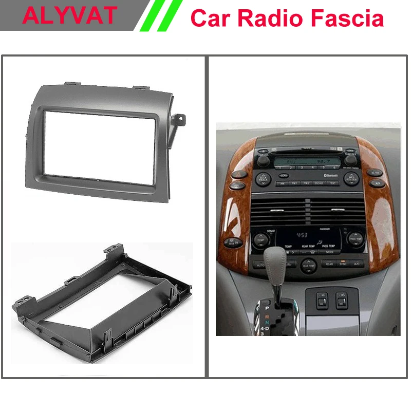 

top quality 2 Din Car DVD CD Radio Stereo face fascia surround trim frame for TOYOTA Sienna 2004 2005 2006 2007 2008 2008 2010