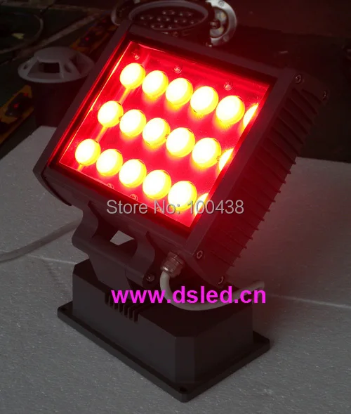 Высокая мощность, хорошее качество, CE, IP65 54 Вт RGB светодиодный настенный светильник, RGB Светодиодный прожектор, 18X3 Вт RGB 3в1, полноцветный, DS-T20A-54W-RGB, 24В DC