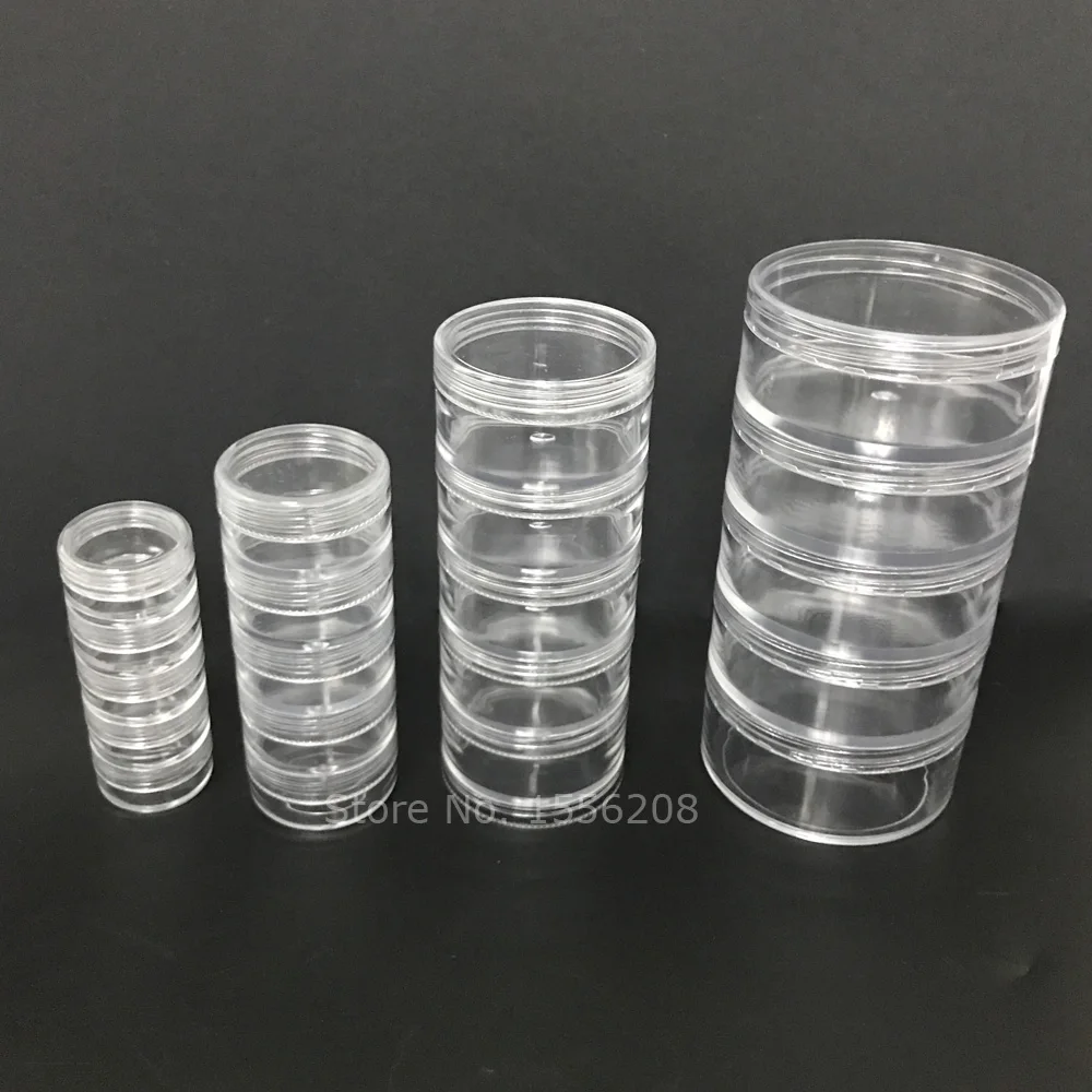 Прозрачные пластиковые контейнеры для хранения косметики минералы дисплей прозрачный макияж штабелируемые маленькие банки 5 слоев