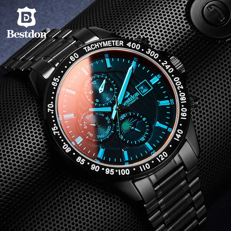 Bestdon автоматические механические мужские военные часы модные спортивные из