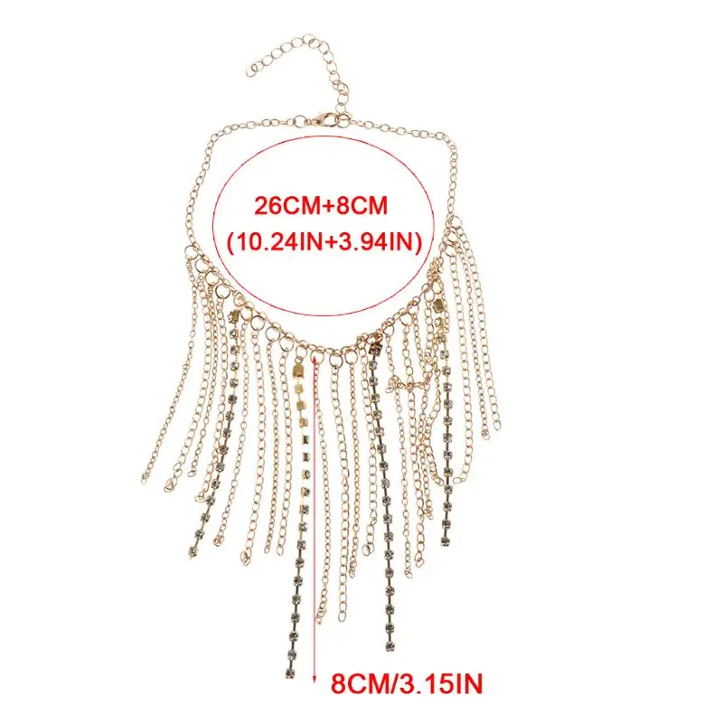 High Heels Chain Tassel Women Anklet Shoes Decoration Rhinestone Fashion Luxury Attractive Wedding Bridal Accessories Party