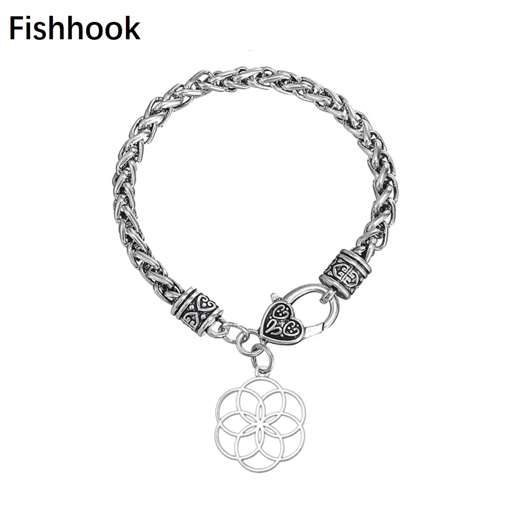 

Fishhook Flower of Life Bohemia Charm Bracelets Brand Fashion Jewelry Sacred Geometry Boho Bracelet for Men & Women Jewelry