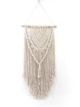 Nordic Style Handmade Cotton Wall Tapestry 1pcs 45*90cm Home Art Knit Hanging Tapestry With Wood Quality Wall Decor Tapestry