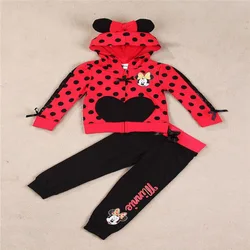

2016 New Girls Clothes Minnie Mouse Clothing Sets Cartoon Cotton Casual Tracksuits Kids Clothes Sports Suit Children Clothing