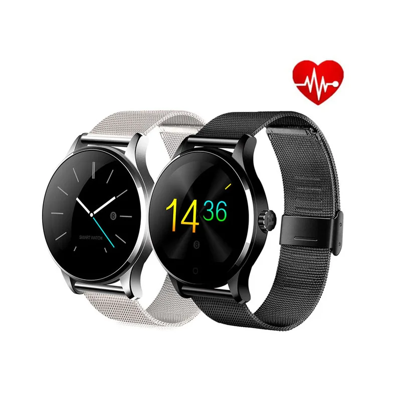 

K88H Smart Watch 1.22 Inch IPS Round Screen Support Sport Heart Rate Monitor Bluetooth SmartWatch For IOS Android xiaomi Phone