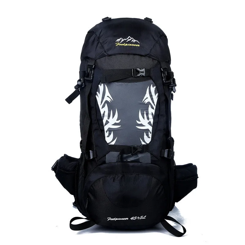 black 50L водонепроницаемый открытый походы рюкзак кемпинг mochila путешествия рюкзак восхождение рюкзак женщины мужчины рюкзак спорта тактический рюкзак сумки дорожные мужской рюкзак сумка рюкзак рюкзаки мужские - Цвет: black