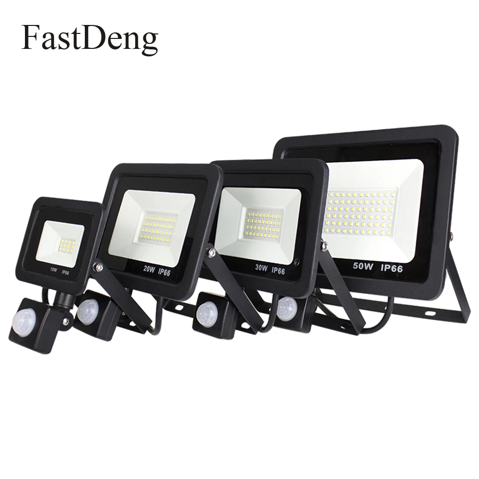 

Sensor LED Flood Light Outdoor Spotlight IP66 Motion Sensor Floodlight 10W 20W 30W 50W Waterproof Reflector Garden Wall Lamp