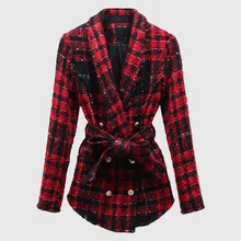 2019 Ms Blasting Models of Foreign Trade Coat and Belts Braided Tweed Suit Collar Wool Coat Fashion Suit Jackets Coat Women