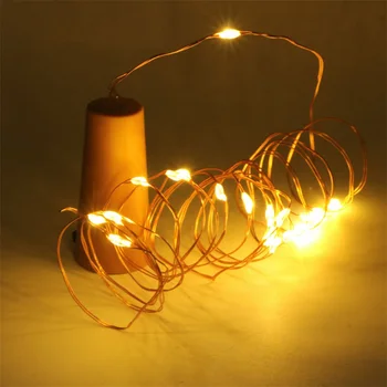 

10x 2M10LED 20LED Garland Copper Wire Corker String Fairy Lights Wooden Bottle New Year Christmas Valentines Wedding Decoration