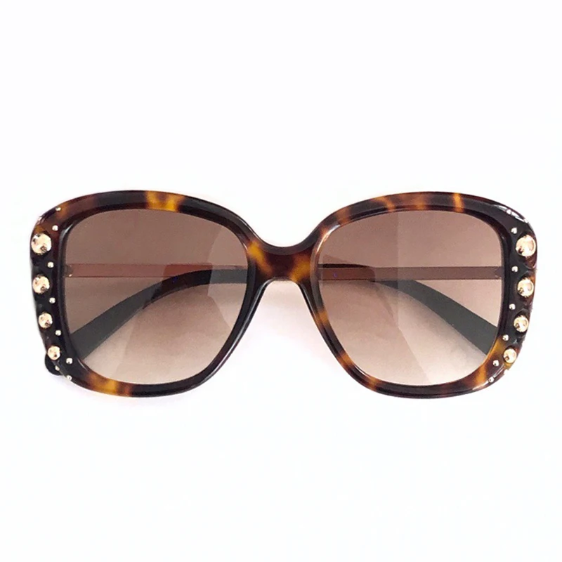 

2019 Big Frame Sunglasses Women Classic with Metal Pearls Fashion Brand Designer Square Sun Glasses Outdoor Shade Female