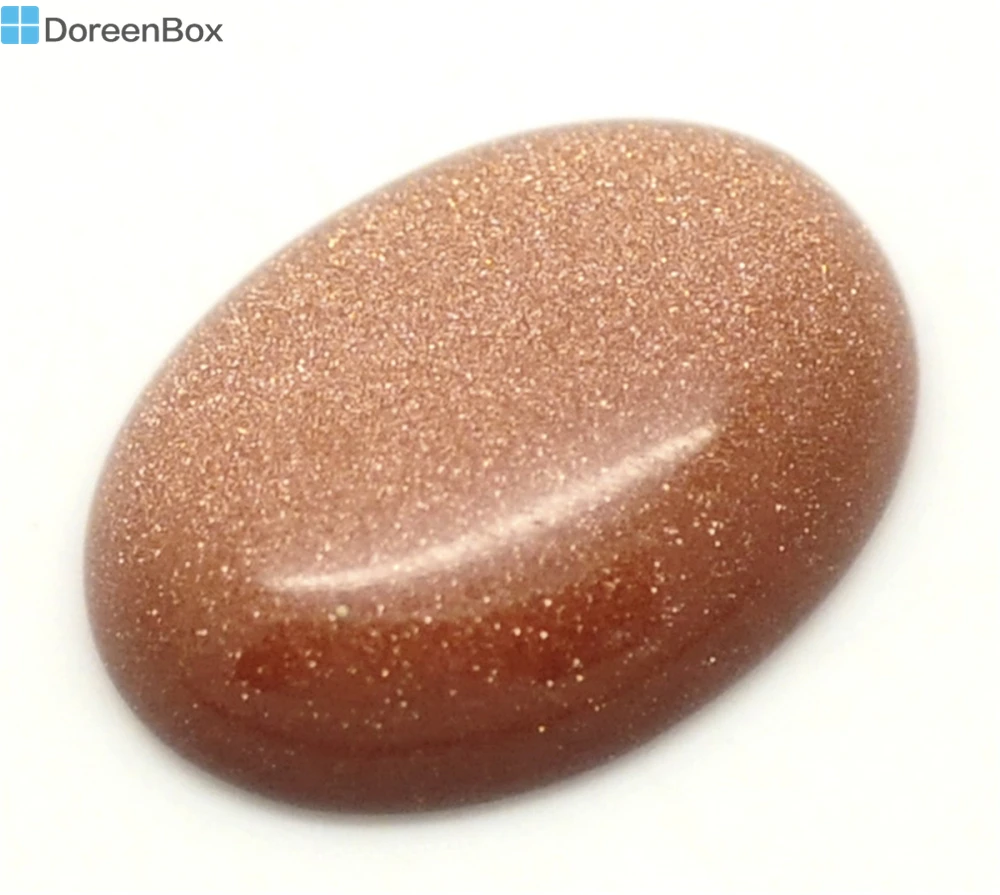 

Doreen Box hot- Created Gold Sand Stone Oval Cabochons 25x18mm(1"x3/4"), sold per packet of 5 (B17901)