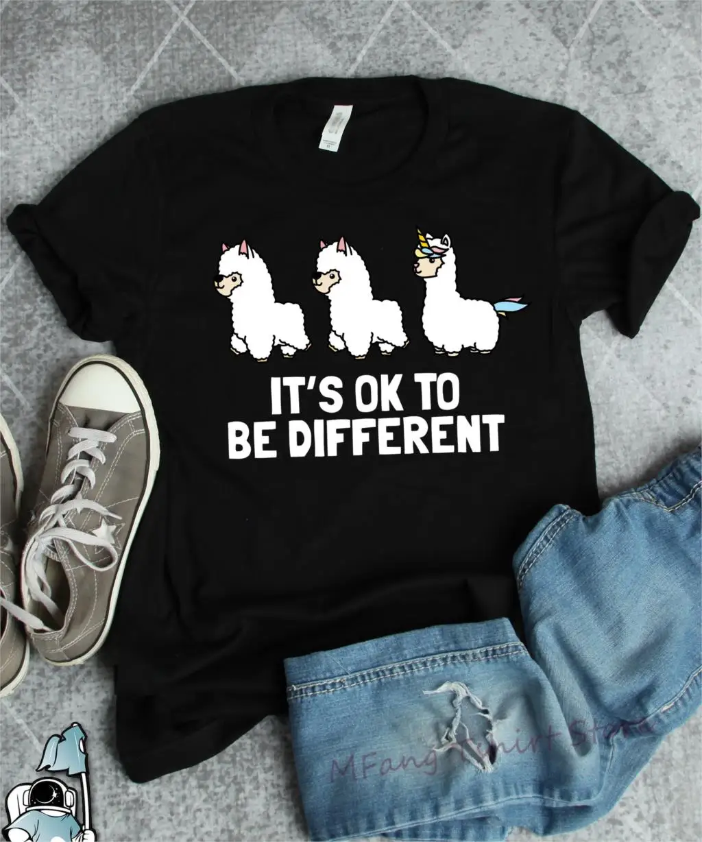

Its OK To Be Different Autism Awareness Shirt Alpaca Shirt Awareness Alpaca Autism Shirt Awareness Gift Original Alpaca T-Shirt