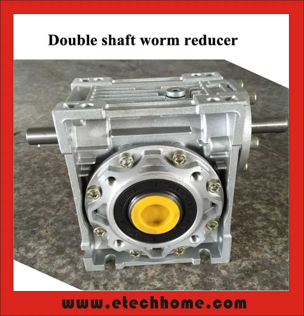 Worm Reducer NRV040-VS Double input Shaft 11mm Ratio 5:1 - 100 :1 90 degree Worm Gearbox Speed Reducer Worm Reducer NRV040-VS Double input Shaft 11mm Ratio 5:1 - 100 :1 90 degree Worm Gearbox Speed Reducer