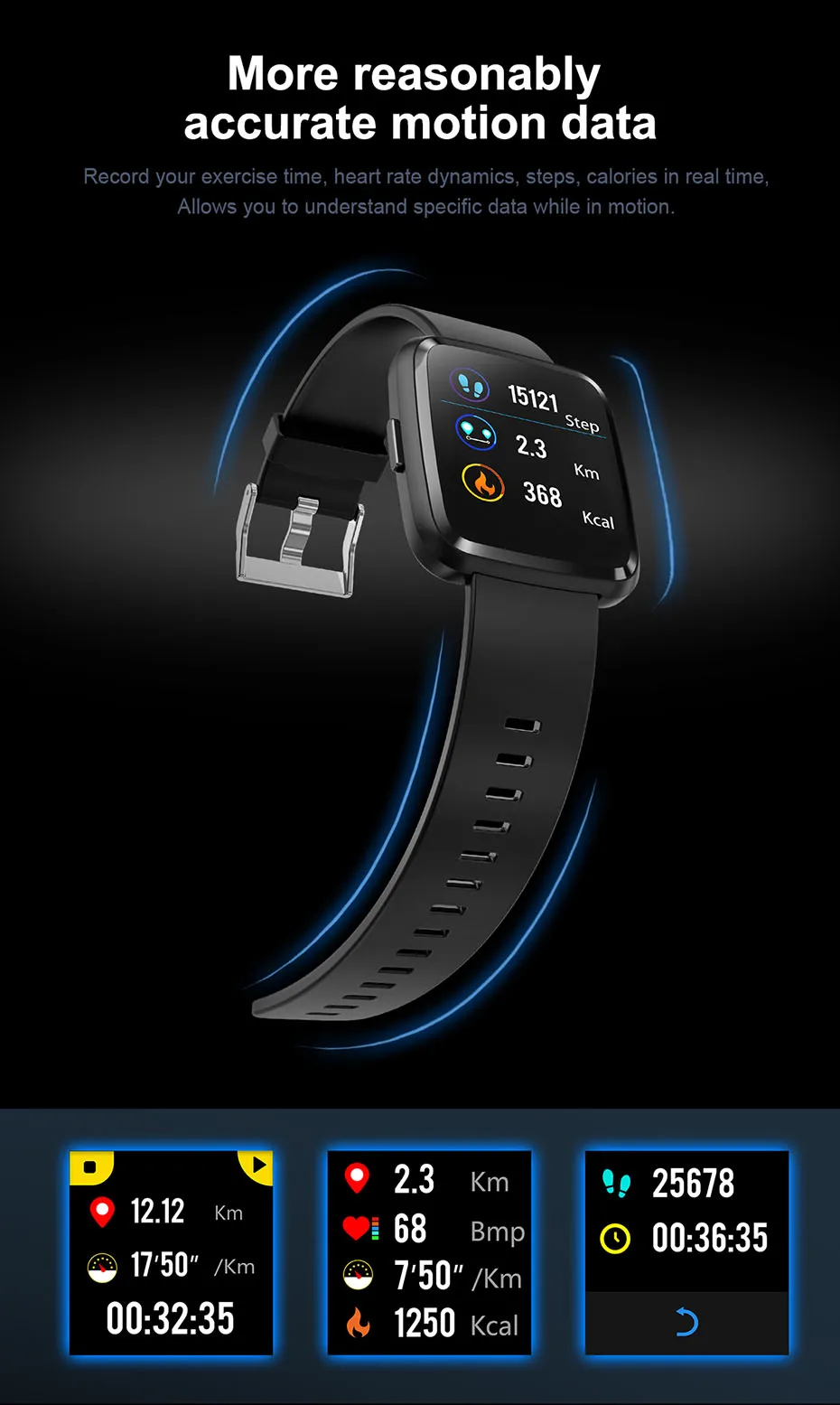COLMI CY7 PRO Smart watch Full screen touch IP67 waterproof Bluetooth Sport fitness tracker Smartwatch For IOS Android Phone 5