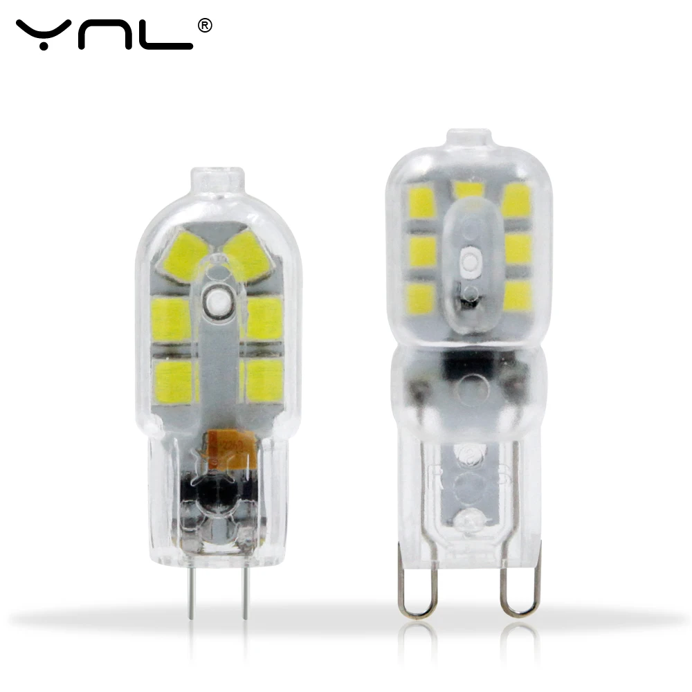 YNL G4 Светодиодный светильник 12 В 220 светодиодный G9 2 Вт 3 SMD 2835 мини лампа молочного
