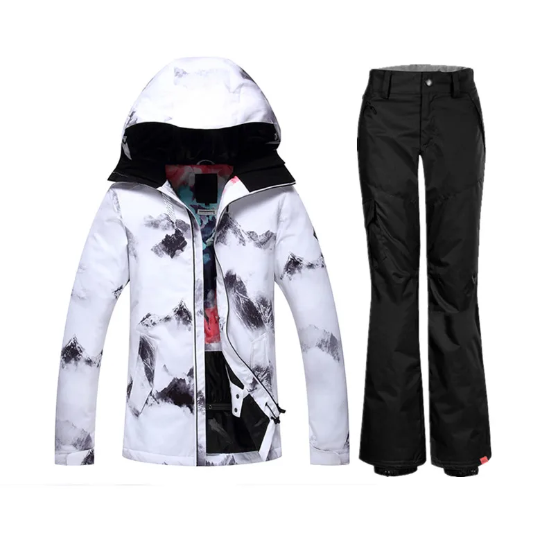 

2018 Gsou mountain ski suit women wintersport ski suits female snowboard jacket snow pants skiing and snowboarding esqui