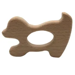 Детский Прорезыватель щенок Натуральный Деревянный зубные кольца для детей жевательное ожерелье игрушки Прямая поставка De15