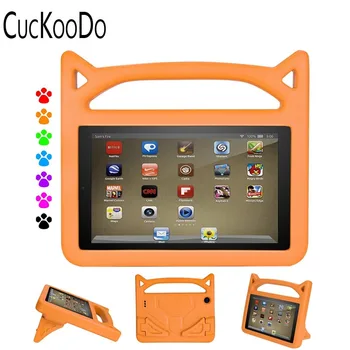 

CucKooDo Kids Light Weight Shock Proof Handle Friendly Convertible Stand Kid-Proof Cover for Amazon Fire 7 2017 / 2015 Release