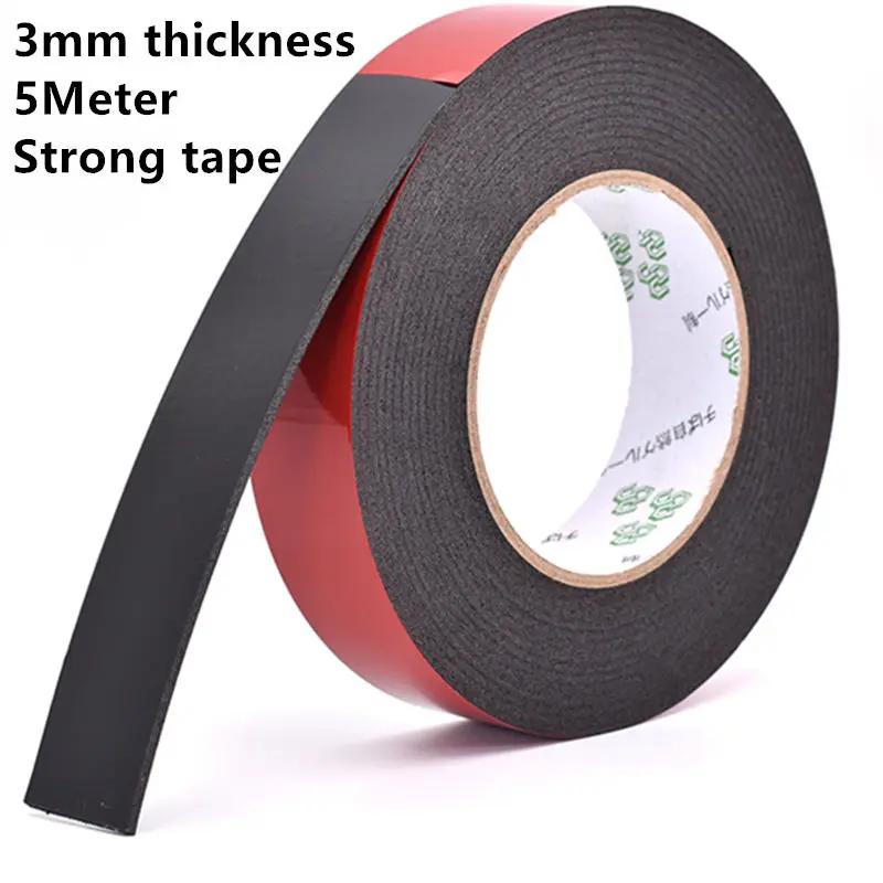 3Mm Dikke 5Meter Dubbelzijdige Sterke Lijm Zwarte Foam Tape Voor Mobiele Telefoon Reparatie Pakking Screen Pcb stofdicht|Tape| - AliExpress